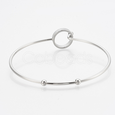 Tarnish Resistant 304 Stainless Steel Bangles X-STAS-N084-04-1