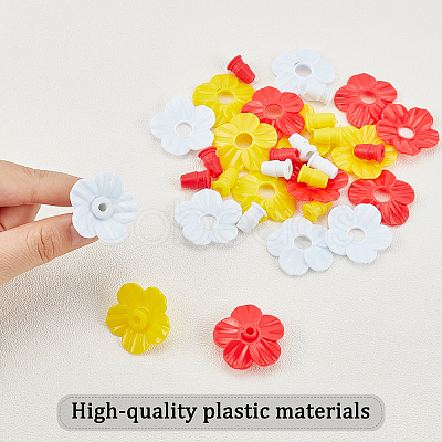 NBEADS 18Pcs 3 Colors Plastic Hummingbird Feeders Replacement Flowers AJEW-NB0002-43-1