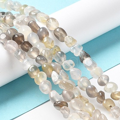 Natural Grey Agate Beads Strands G-F465-29-01-1