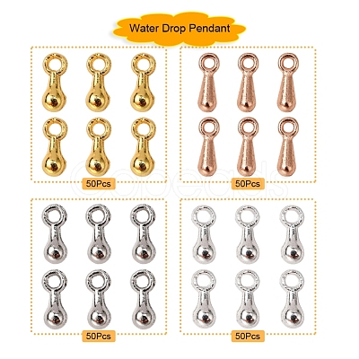 200Pcs 4 Colors Alloy Charms FIND-YW0001-41-1