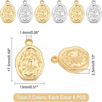 Unicraftale 16Pcs 2 Colors 304 Stainless Steel Pendants STAS-UN0038-31-1