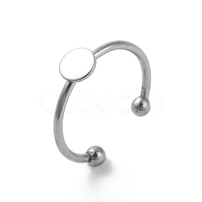 Non-Tarnish Adjustable 304 Stainless Steel Finger Rings Components STAS-K278-04A-P-1