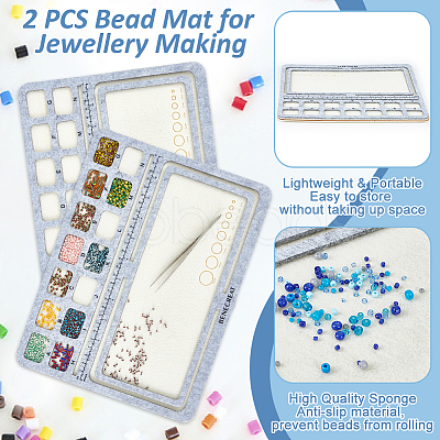 Wood Covered with Felt Wood Bead Design Board DIY-WH0419-97B-1