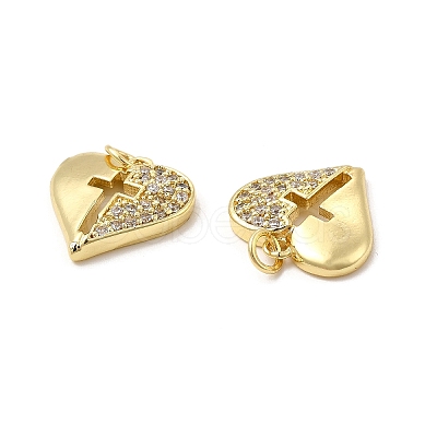 Brass Micro Pave Cubic Zirconia Pendants KK-E068-VB170-1