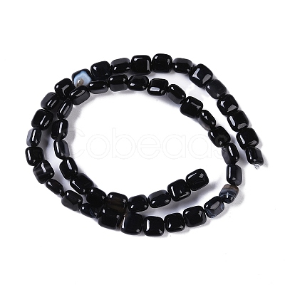 Natural Black Agate Beads Strands G-M435-A08-01-1