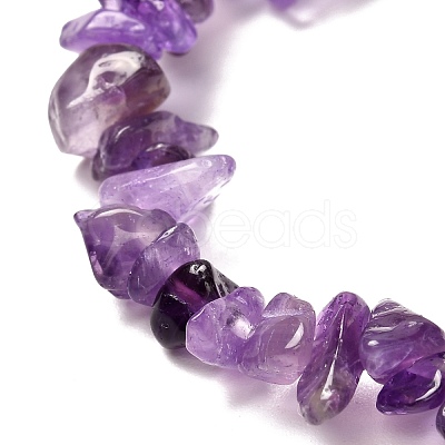 Natural Amethyst & Morganite Stretch Bracelets Set for Men Women BJEW-JB06693-1