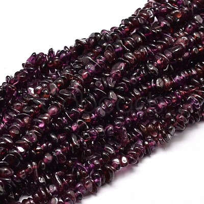 Natural Garnet Chip Beads Strands X-G-E271-98-1