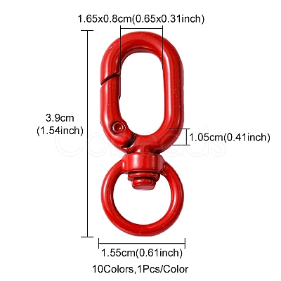 10Pcs Spray Painted Alloy Swivel Clasps FIND-YW0001-57-1