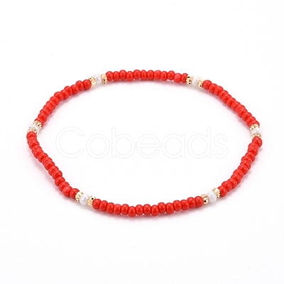 Glass Seed Beads Stretch Bracelets BJEW-JB06294-1