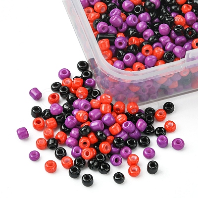 55.5G 3 Style Baking Paint Glass Round Seed Beads SEED-YW0002-28-1