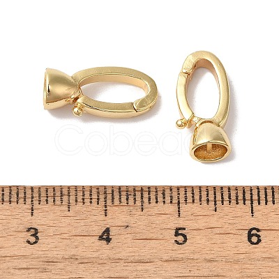 Brass Fold Over Clasps KK-H483-10G-1