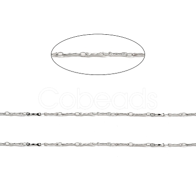 Tarnish Resistant Handmade 304 Stainless Steel Bar Link Chains CHS-G025-08P-1