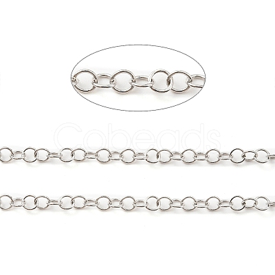 Anti-Tarnish Rhodium Plated 925 Sterling Silver Round Cable Chains STER-F052-10P-1