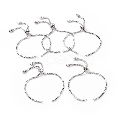 Tarnish Resistant Adjustable 304 Stainless Steel Slider Bracelets Making STAS-T050-030P-1