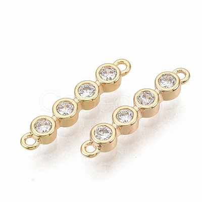 Brass Micro Pave Clear Cubic Zirconia Links connectors X-ZIRC-T011-11G-NF-1