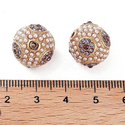 Golden Plated Alloy Rhinestone Beads FIND-E046-14G-04-1