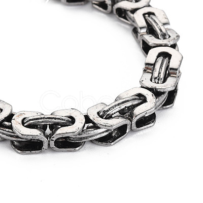 Alloy Byzantine Chains Bracelet for Men Women BJEW-N015-007-1