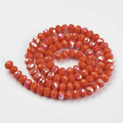 Electroplate Opaque Solid Color Glass Beads Strands EGLA-A034-P1mm-L03-1