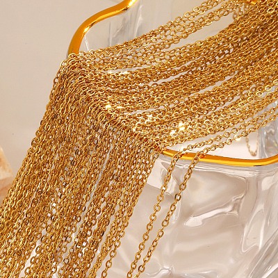 Stainless Steel Cable Chains Necklaces for Women PW-WG55944-01-1