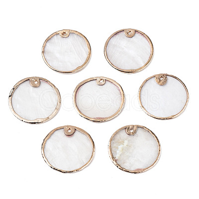 Natural Capiz Shell Pendants SSHEL-N034-83B-01-1