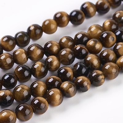 Natural Tiger Eye Beads Strands X-G-C076-4mm-1B-1