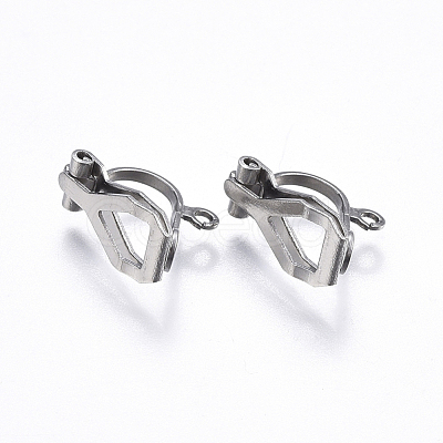 Tarnish Resistant 304 Stainless Steel Clip-on Earring Findings STAS-E437-36P-1