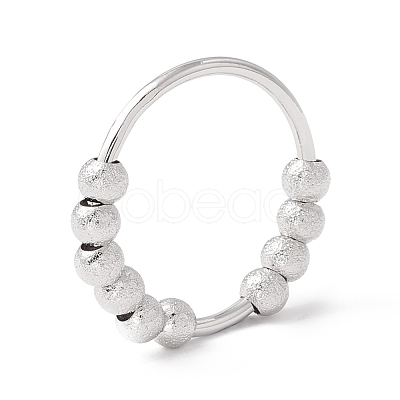 Brass Matte Rotating Beaded Finger Ring RJEW-H102-09P-1