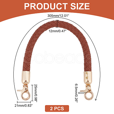 PandaHall Elite PU Leather Braided Bag Straps FIND-PH0009-40A-1