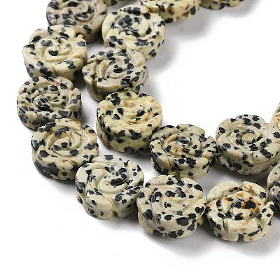 Natural Dalmatian Jasper Beads Strands G-B065-B14-1