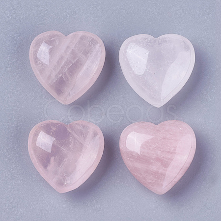 Natural Rose Quartz Heart Love Stone G-O174-13-1