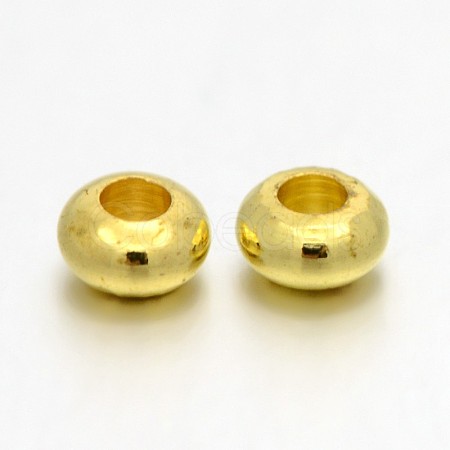 Brass Rondelle Spacer Beads X-KK-E651-23G-1