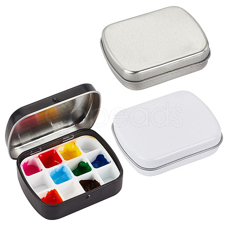   3 Sets 3 Colors Iron Watercolor Paints & Nail Polish Tins Storage Box AJEW-PH0011-08-1