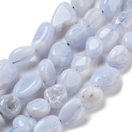 Natural Blue Lace Agate Beads Strands G-K379-A01-01-1