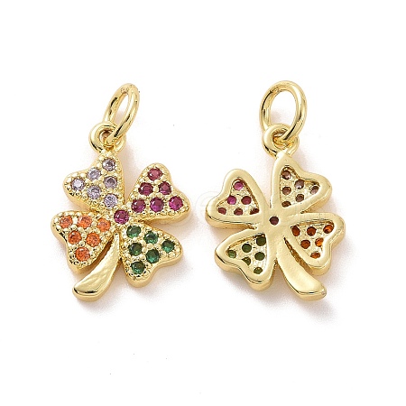 Brass Micro Pave Colorful Cubic Zirconia Charms KK-E068-VF123-1