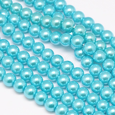 Dyed Glass Pearl Round Bead Strands X-HY-A002-10mm-RB064-1