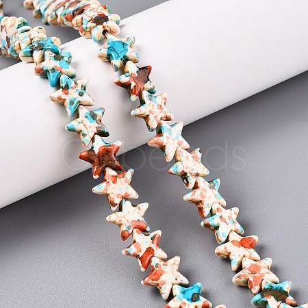 Spray Painted Synthetic Turquoise Beads Strands UNKW-T001-11I-1