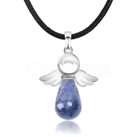 Angel Natural Lapis Lazuli Pendant Necklaces OH8264-01-1