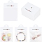 100Pcs Rectangle Clear Plastic Jewelry Packaging Bags, with 100Pcs Paper Header Cards, White, 10x8cm