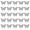 HOBBIESAY 50Pcs Alloy Rhinestone Pendants, Cadmium Free & Lead Free, Butterfly Charms, Platinum, 16.5x19x2mm, Hole: 2mm