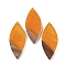 Resin & Wood Big Pendants, Leaf Charms, Orange, 52.5x22x3.5mm, Hole: 2mm