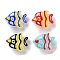 Handmade Lampwork Beads, Fish, Mixed Color, 18x22.5x10.5mm, Hole: 1.2mm