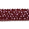 Transparent Electroplate Glass Beads Strands, Pearl Luster Plated, Faceted, Bicone, Dark Red, 3.5~3.8x3mm, Hole: 0.8mm, about 113~115pcs/strand, 14.17~14.37 inch(36~36.5cm)