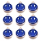 Alloy Enamel Charms, Flat Round with Smiling Face, Dark Blue, 14.5x12x1.5mm, Hole: 1.5mm