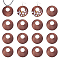 PandaHall Elit 30Pcs Spray Painted Wood Big Pendants, Walnut Wood Tone Flat Round Charms, Hollow, Coconut Brown, 50x5mm, Hole: 1.6mm