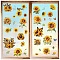 8 Sheets 8 Styles PVC Waterproof Wall Stickers, Self-Adhesive Decals, for Window or Stairway Home Decoration, Sunflower, 200x145mm, 1 sheet/style