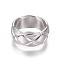 Tarnish Resistant 304 Stainless Steel Finger Rings, Wide Band Rings, Stainless Steel Color, Size 6~10, 16~20mm