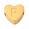 Ion Plating(IP) Tarnish Resistant 304 Stainless Steel Beads, Heart with Letter, Golden, Letter F, 7x8x3mm, Hole: 2mm