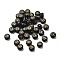 Plating Opaque Acrylic Beads, Golden Metal Enlaced, Flat Round with Letter, Letter H, 7x3.5mm, Hole: 1.2mm, about 3846pcs/500g