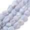 Natural Blue Lace Agate Beads Strands, Nuggets, Tumbled Stone, 9~12.5x8~9.5x4.5~7.5mm, Hole: 0.8mm, about 39~40pcs/strand, 15.94''(40.5cm)