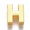 Alloy Slide Charms, Letter H, 12.5x10x4mm, Hole: 1.5x8mm